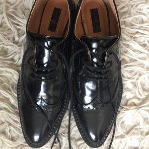 Faux Leather Wingtip Oxfords